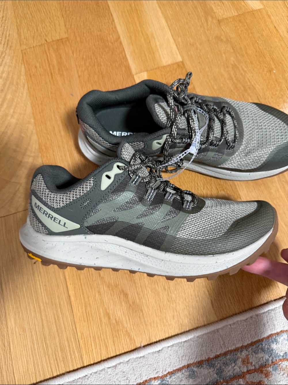 Merrell Women Antora 3 Olive Green & Gray Trail Shoes